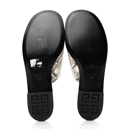 Givenchy Calfskin Python Print 4G Flat Sandals 38.5 Stone Grey 5 of 8