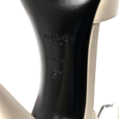 Saint Laurent Calfskin Alma 95 Ring Pumps 37 Pearl Navy 7 of 9