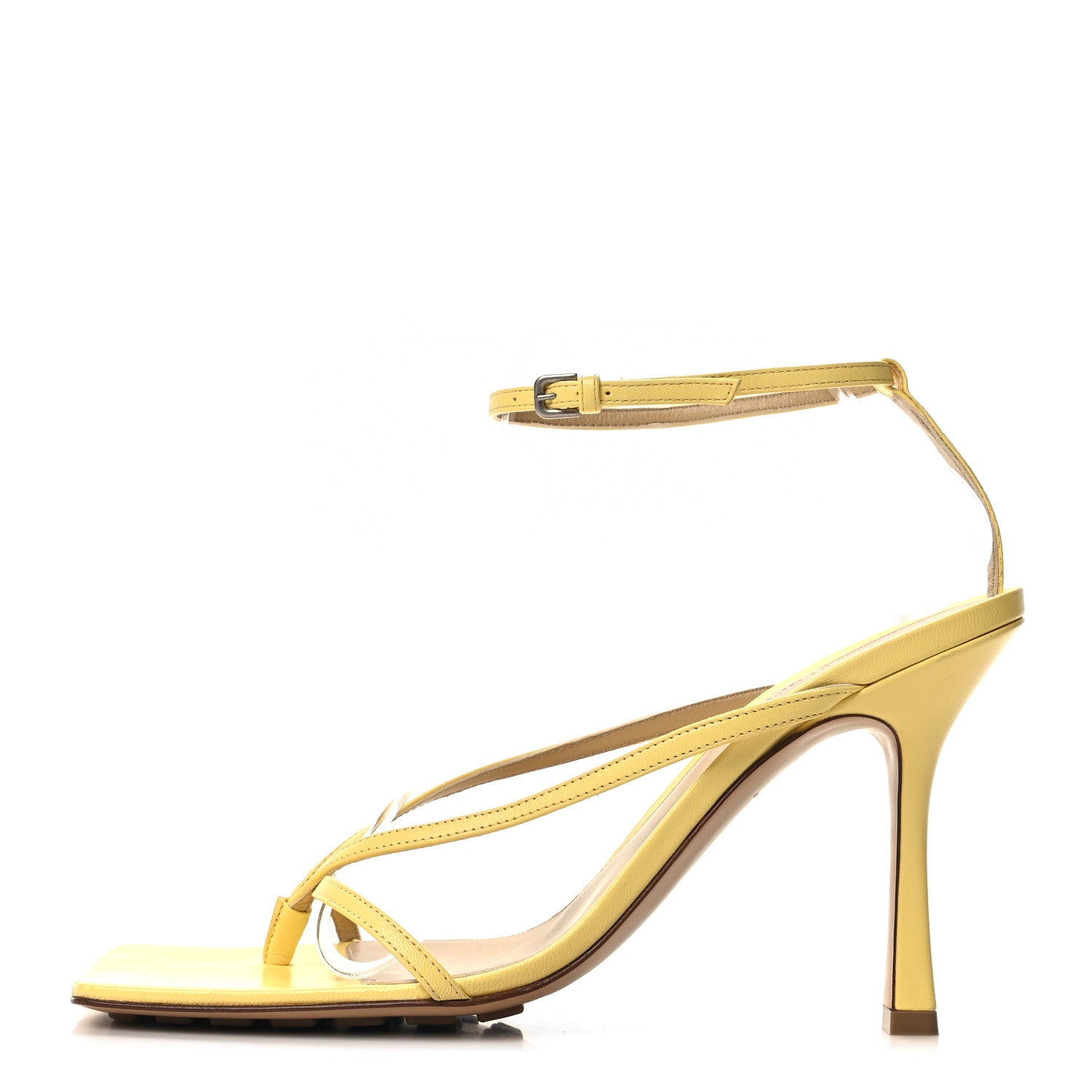 Bottega Veneta Lambskin Stretch Multi Strap 90mm Sandals 41 Pear 1 of 7