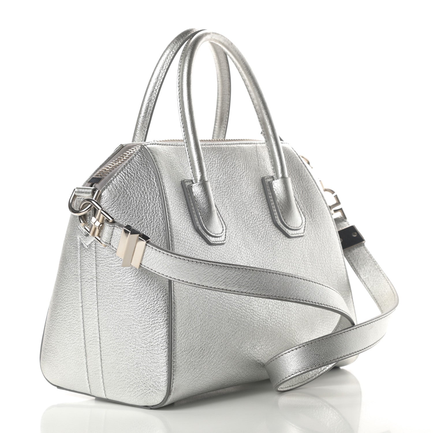 Givenchy Metallic Sugar Goatskin Small Antigona Silver 3 of 14