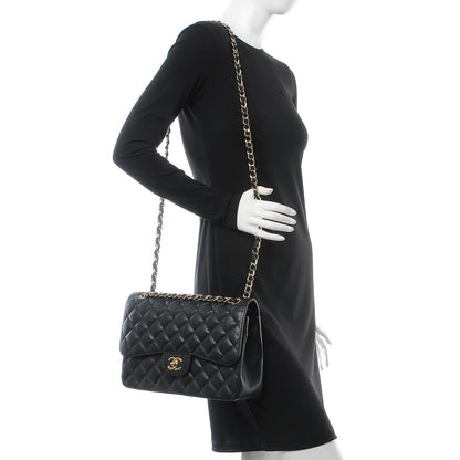 Chanel Caviar Quilted Jumbo Double Flap Black 2 of 7