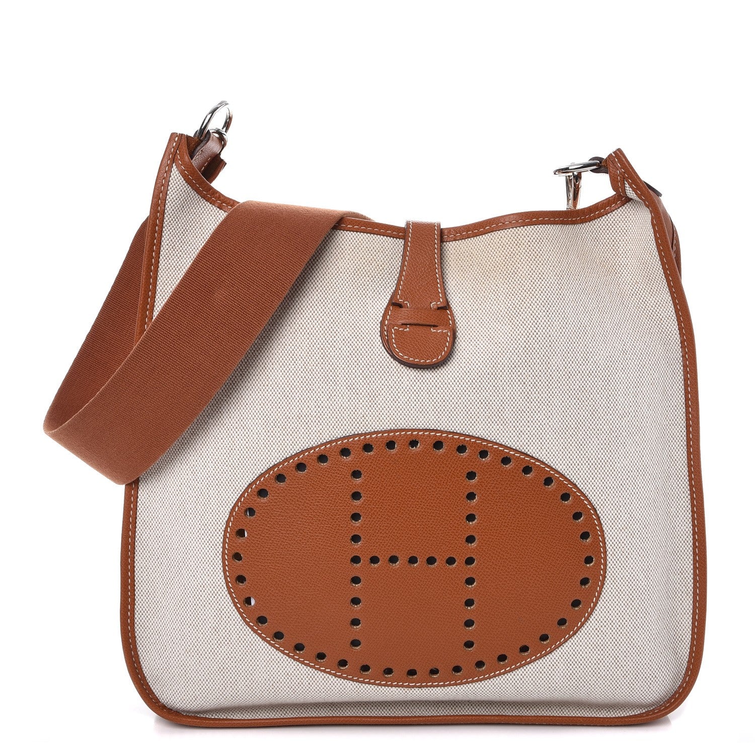 Hermes Toile Epsom Evelyne III GM Ecru Gold 1 of 8