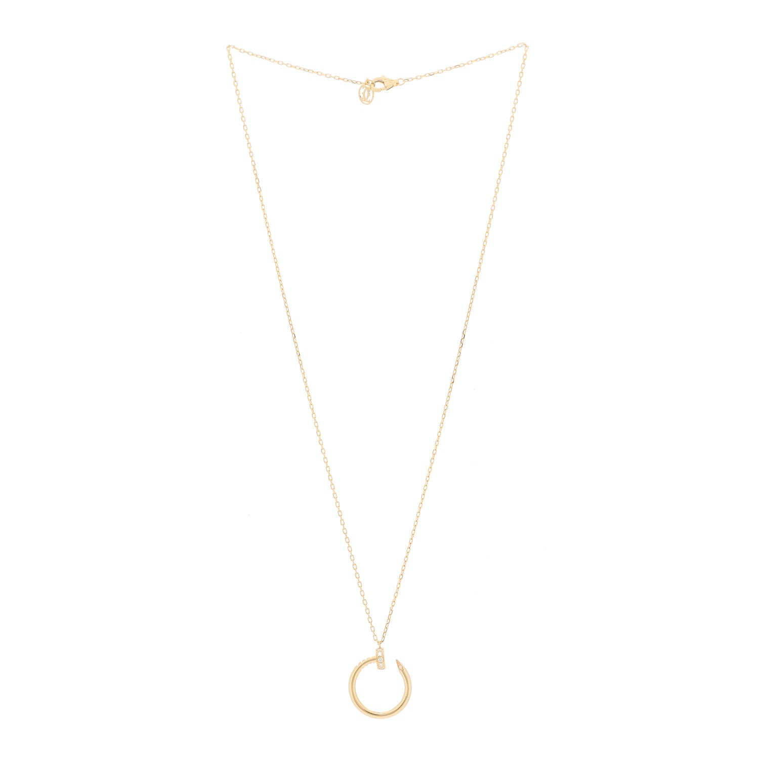 Cartier 18K Yellow Gold Diamond Juste Un Clou Pendant Necklace 3 of 7