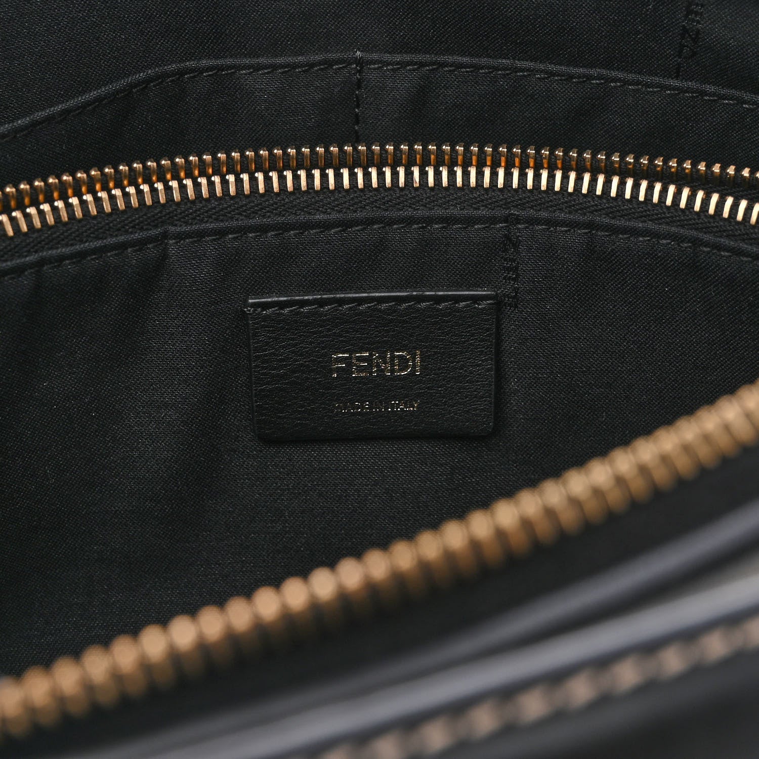 Fendi Canvas Vitello King Logo Embroidered Medium By The Way Boston Bag Grezzo Black 6 of 12