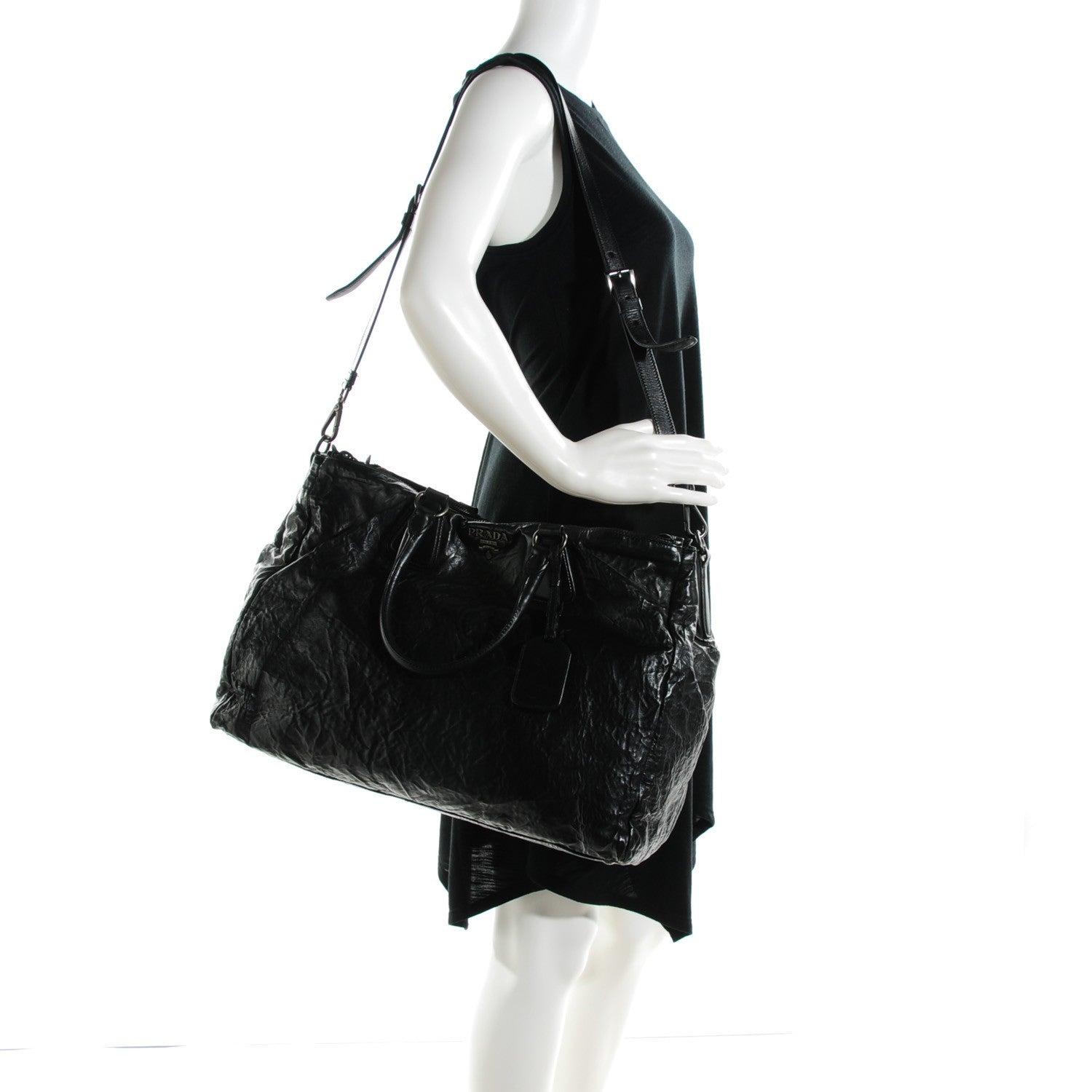 Prada Nappa Antique Satchel Nero Black 2 of 8