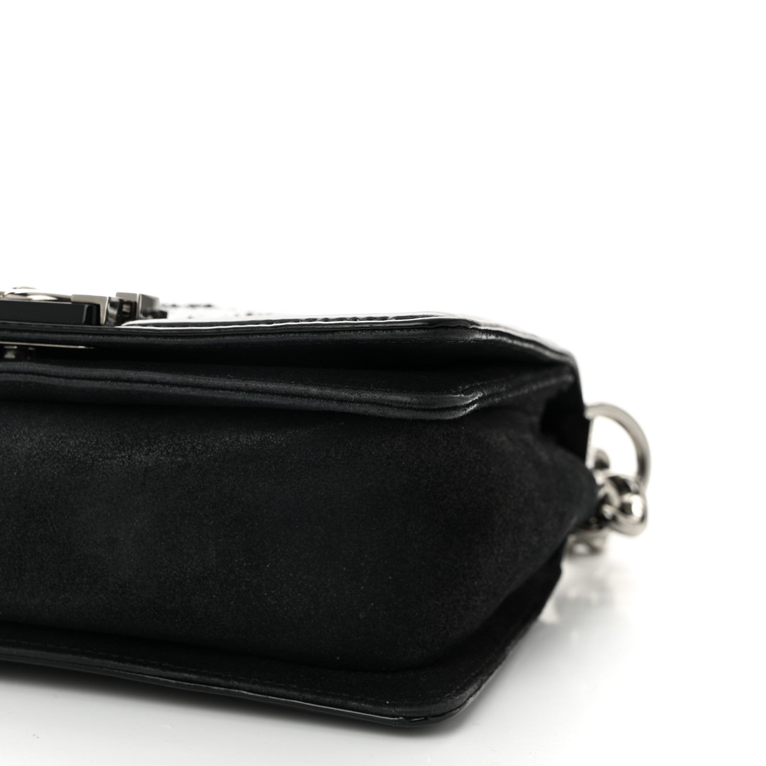Chanel Patent Iridescent Calfskin Sequin Medium Boy Flap Bag Black 10 of 11