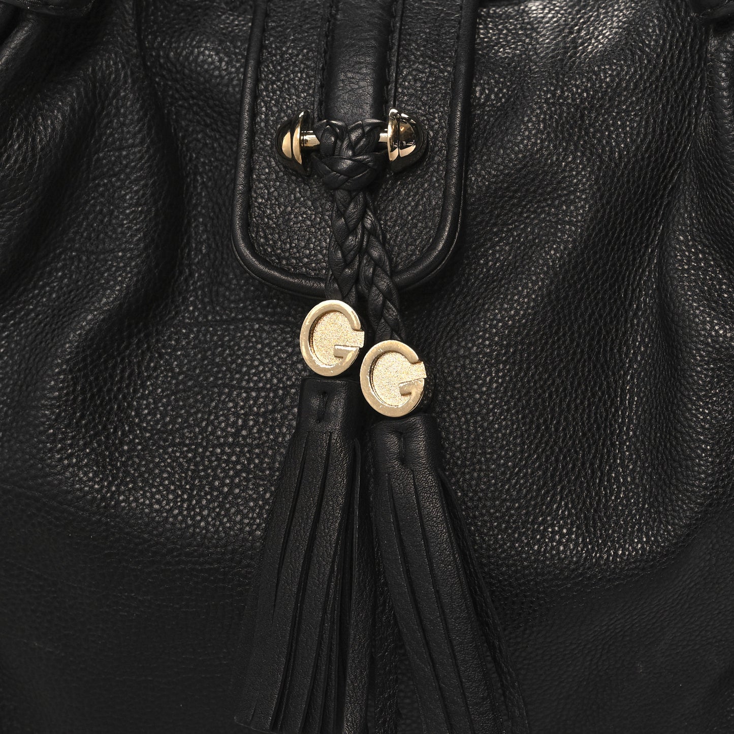 Pebbled Calfskin Medium Marrakech Shoulder Bag Black