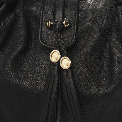 Gucci Pebbled Calfskin Medium Marrakech Shoulder Bag Black 8 of 10
