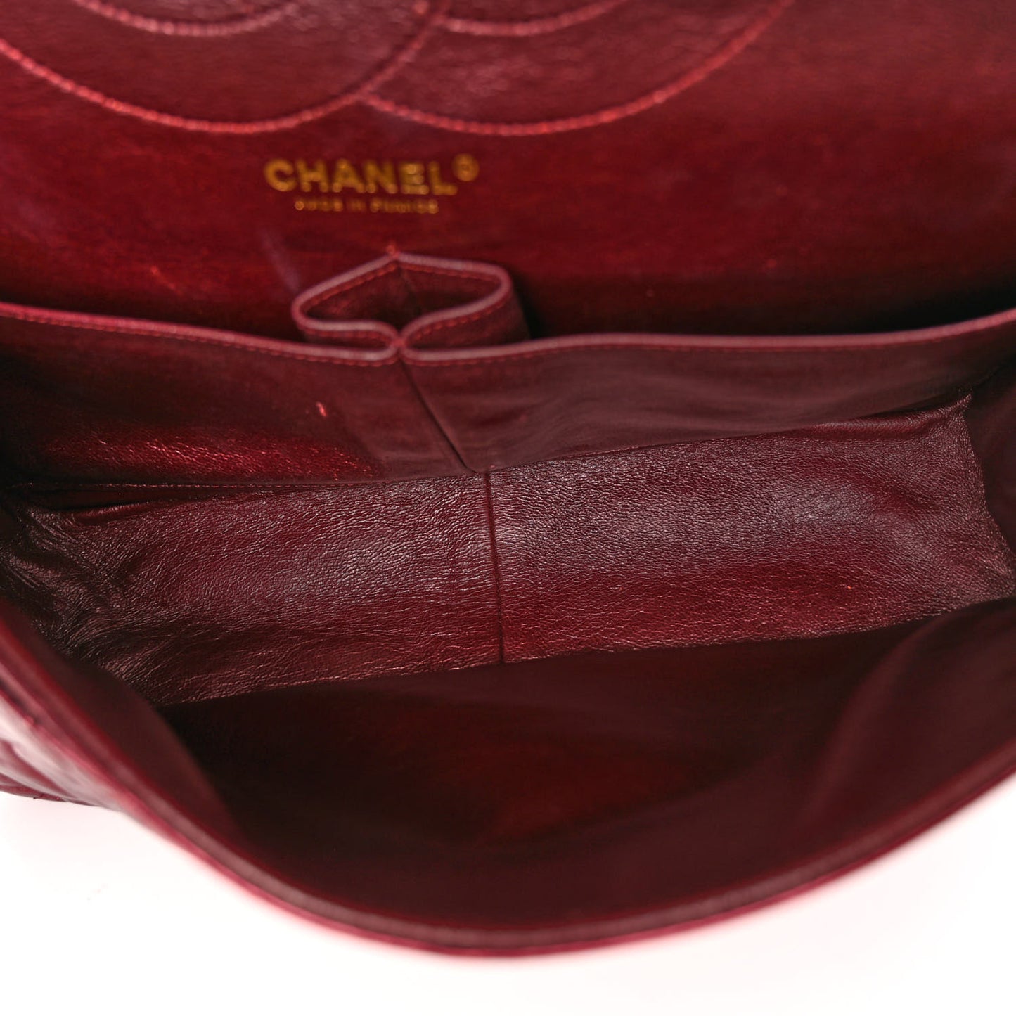 Metallic Aged Calfskin Quilted 2.55 Reissue 227 Flap Dark Red