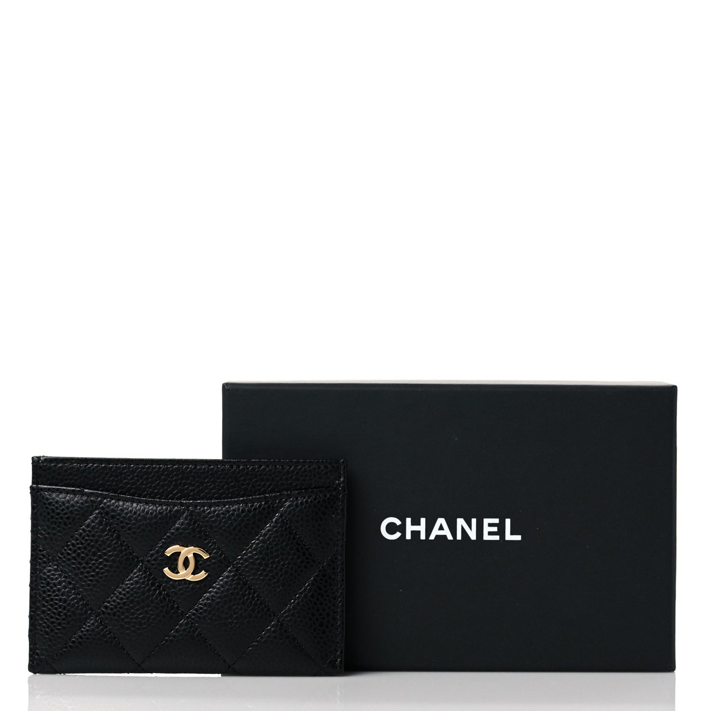 Caviar Quilted Card Holder Black