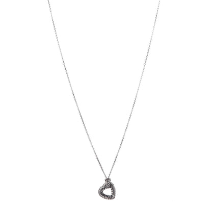 David Yurman Sterling Silver Diamond Open Heart Cable Necklace 1 of 6