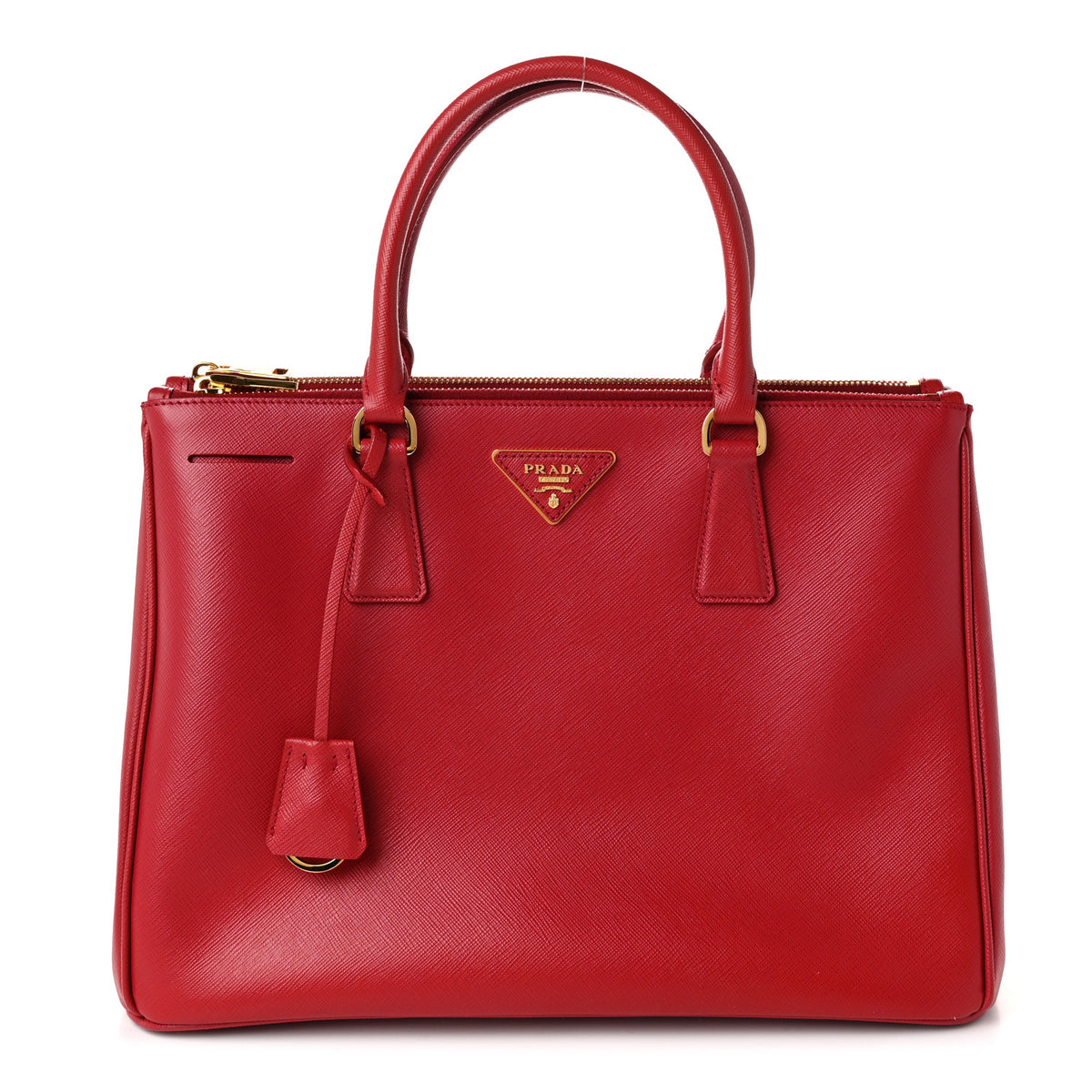 Saffiano Medium Galleria Double Zip Tote Fuoco