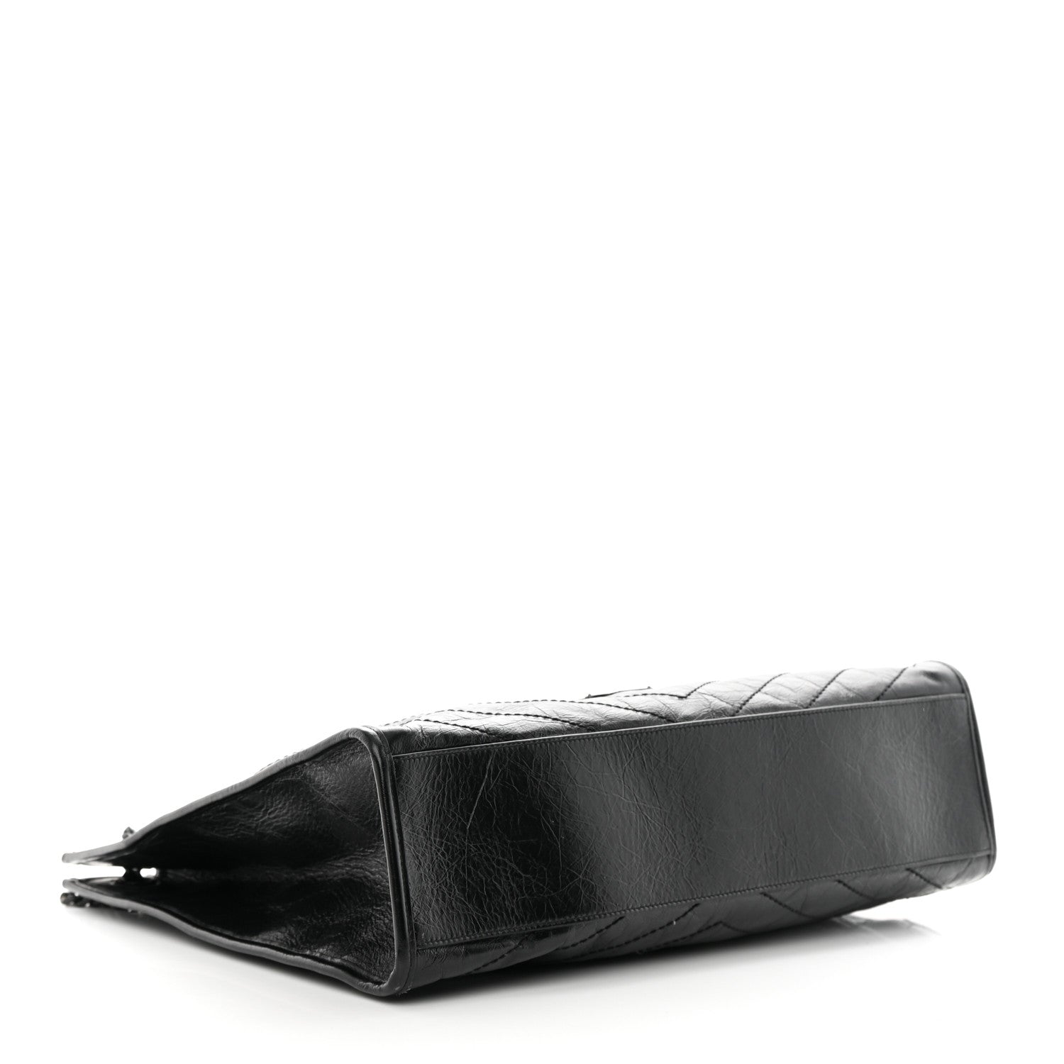 Saint Laurent Crinkled Calfskin Matelasse Monogram Large Niki Shopper Tote Black 4 of 13