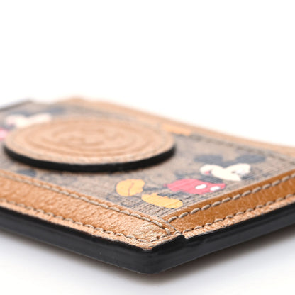 Gucci X DISNEY Mini Vintage GG Supreme Monogram Mickey Mouse Card Holder Beige Vintage Sun Oil 9 of 10