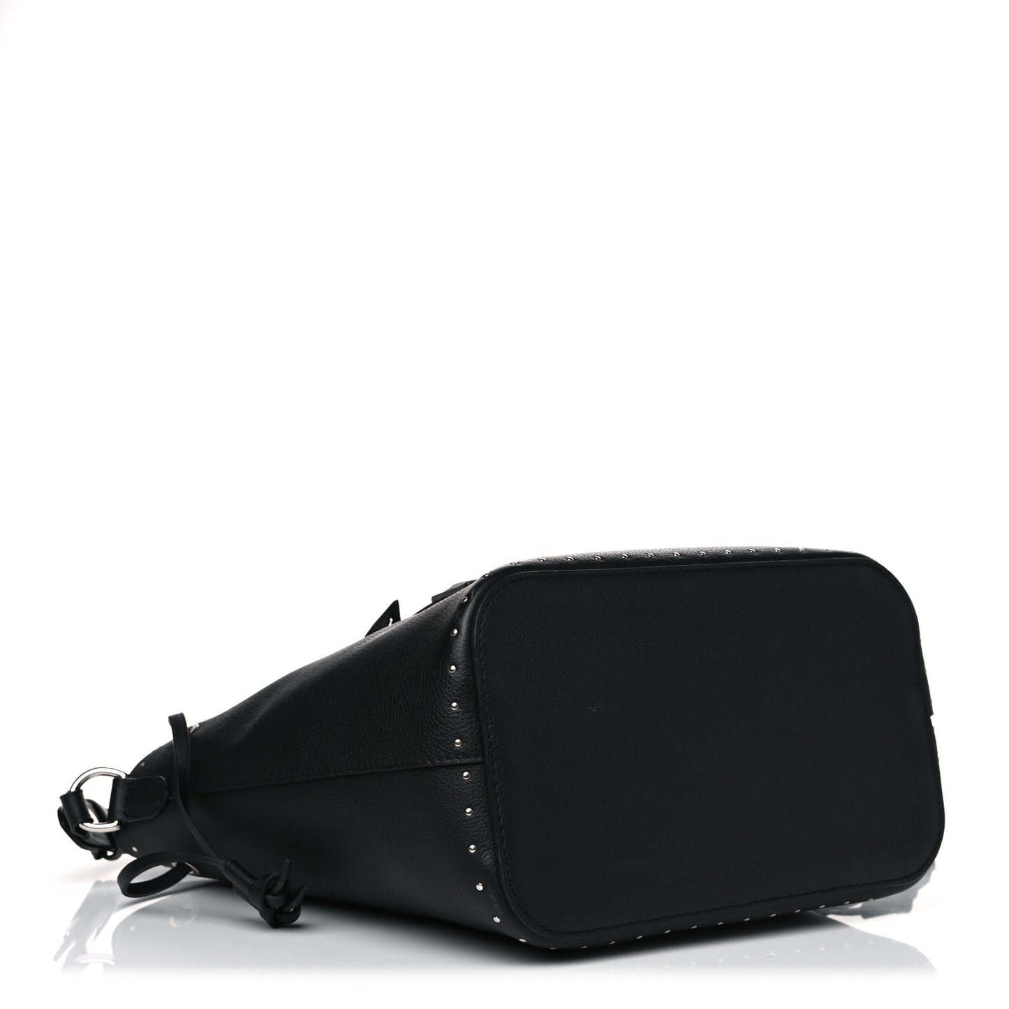 Soft Calfskin Lockme Studs Bucket Black