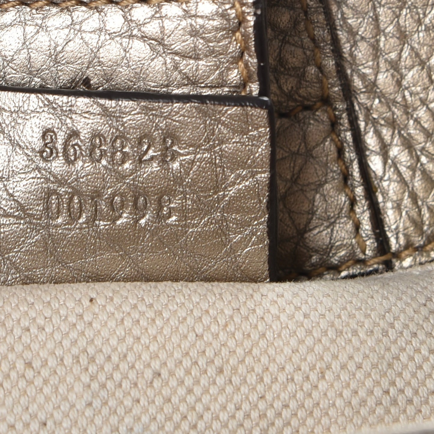 Metallic Calfskin Mini Bamboo Shopper Tote Golden Beige