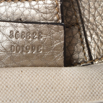 Gucci Metallic Calfskin Mini Bamboo Shopper Tote Golden Beige 8 of 11