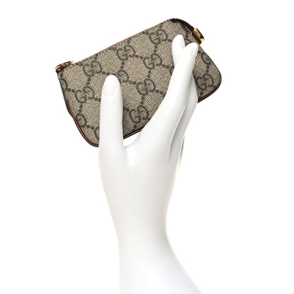 Gucci GG Supreme Monogram Key Case Beige Ebony Cuir 2 of 8