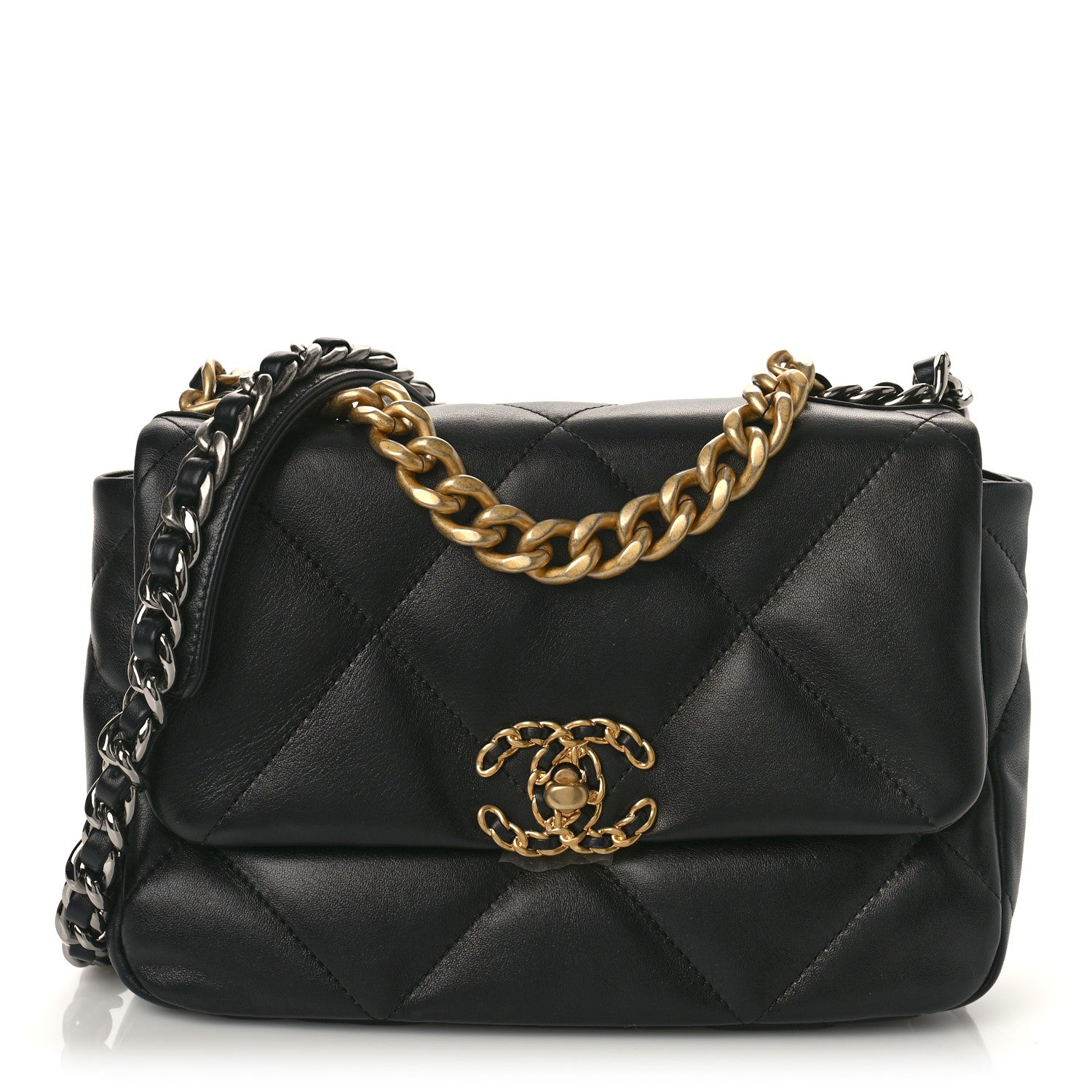Chanel Lambskin Quilted Medium Chanel 19 Flap Black 1 of 8