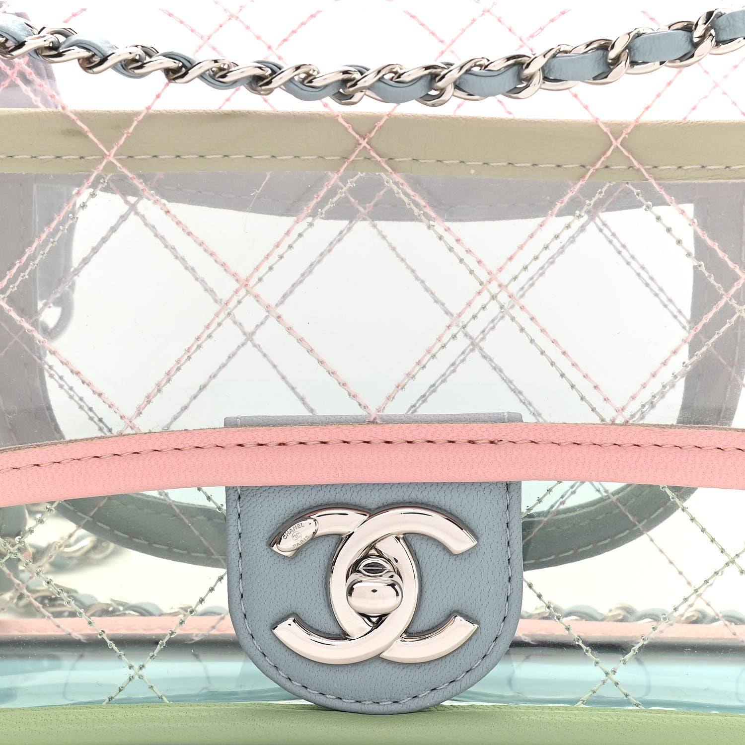 Chanel Lambskin PVC Quilted Mini Coco Splash Flap Blue Green 8 of 10