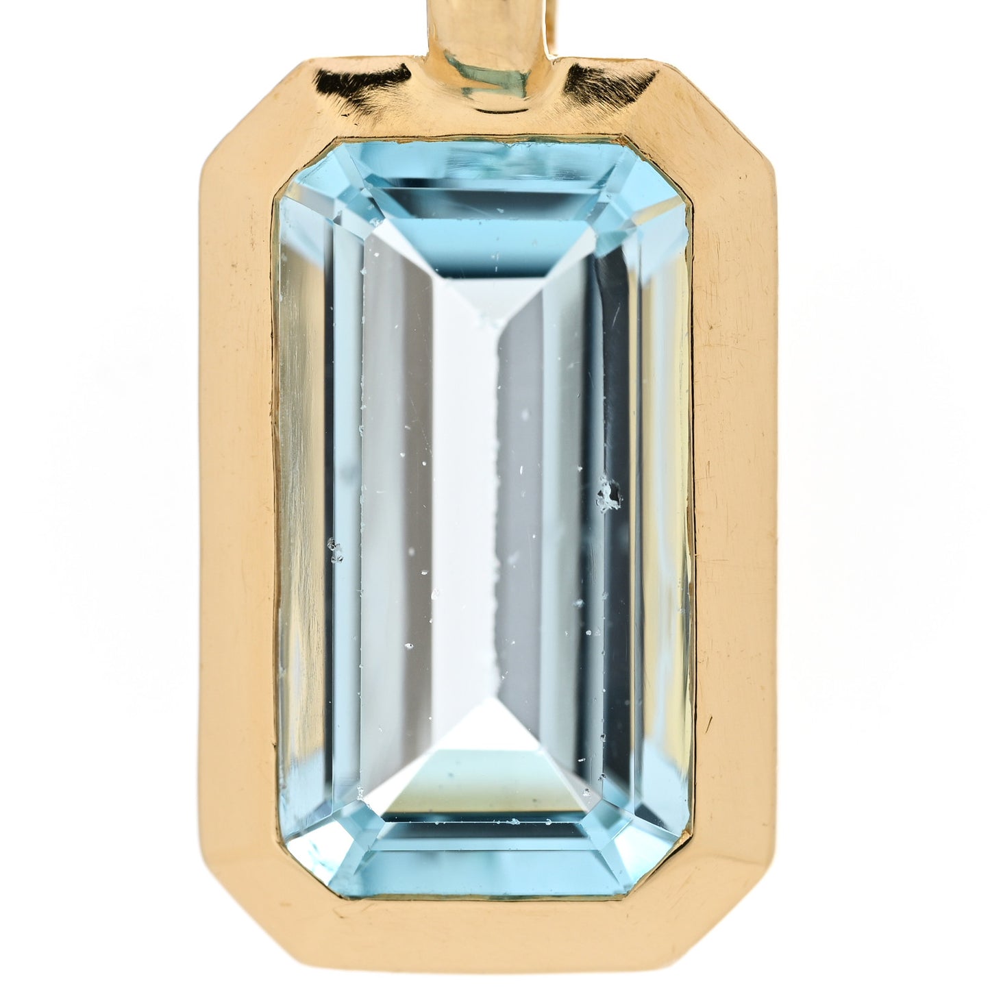 18K Yellow Gold Blue Topaz Novella Chain Drop Earrings