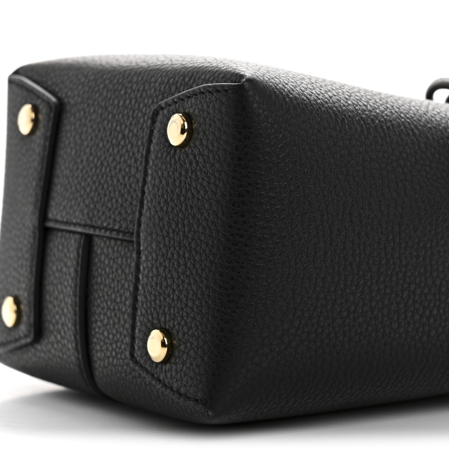 Grained Calfskin Mini Gancino Bucket Bag Black