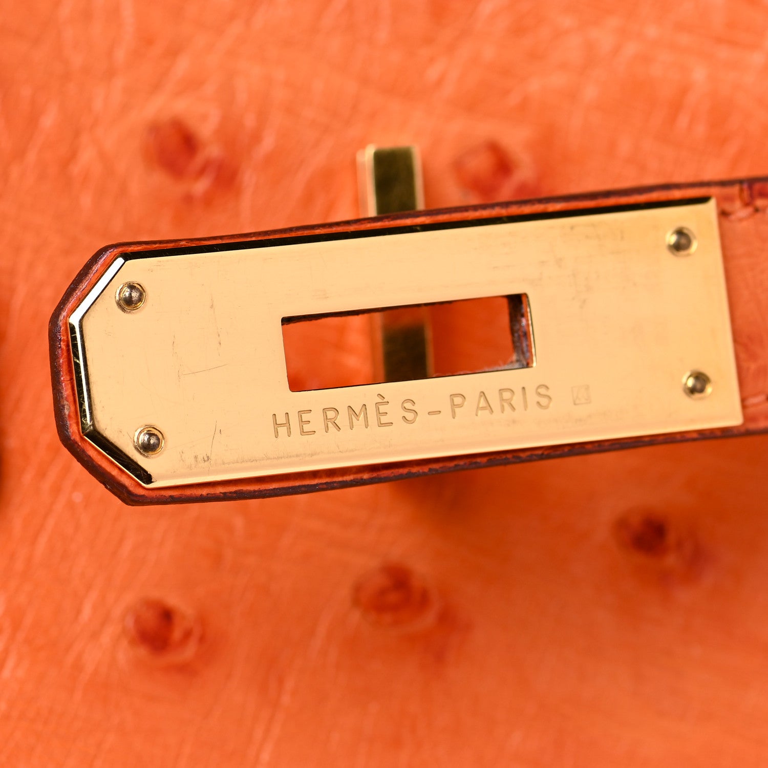 Hermes Ostrich Birkin 35 Orange 31 of 35