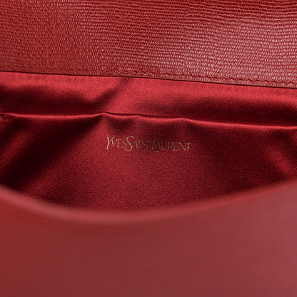 Saint Laurent Textured Calfskin Classic Y Ligne Clutch Red 5 of 10