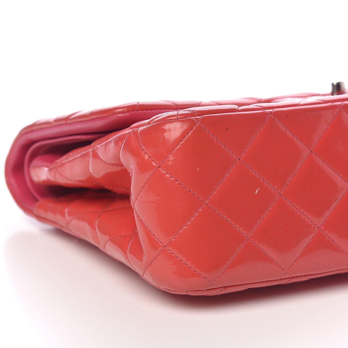 Patent Quilted Jumbo Double Flap Pink