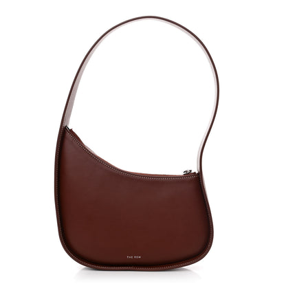 The Row Smooth Calfskin Half Moon Shoulder Bag Cherry Wood 1 of 9