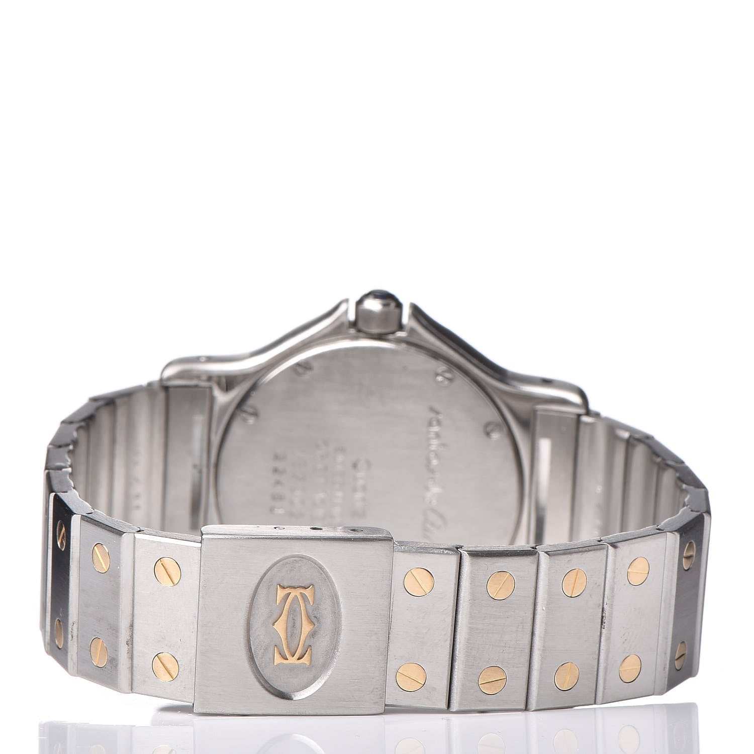 Cartier Stainless Steel 18K Yellow Gold 29mm Santos Octagon Quartz Watch 4 of 9