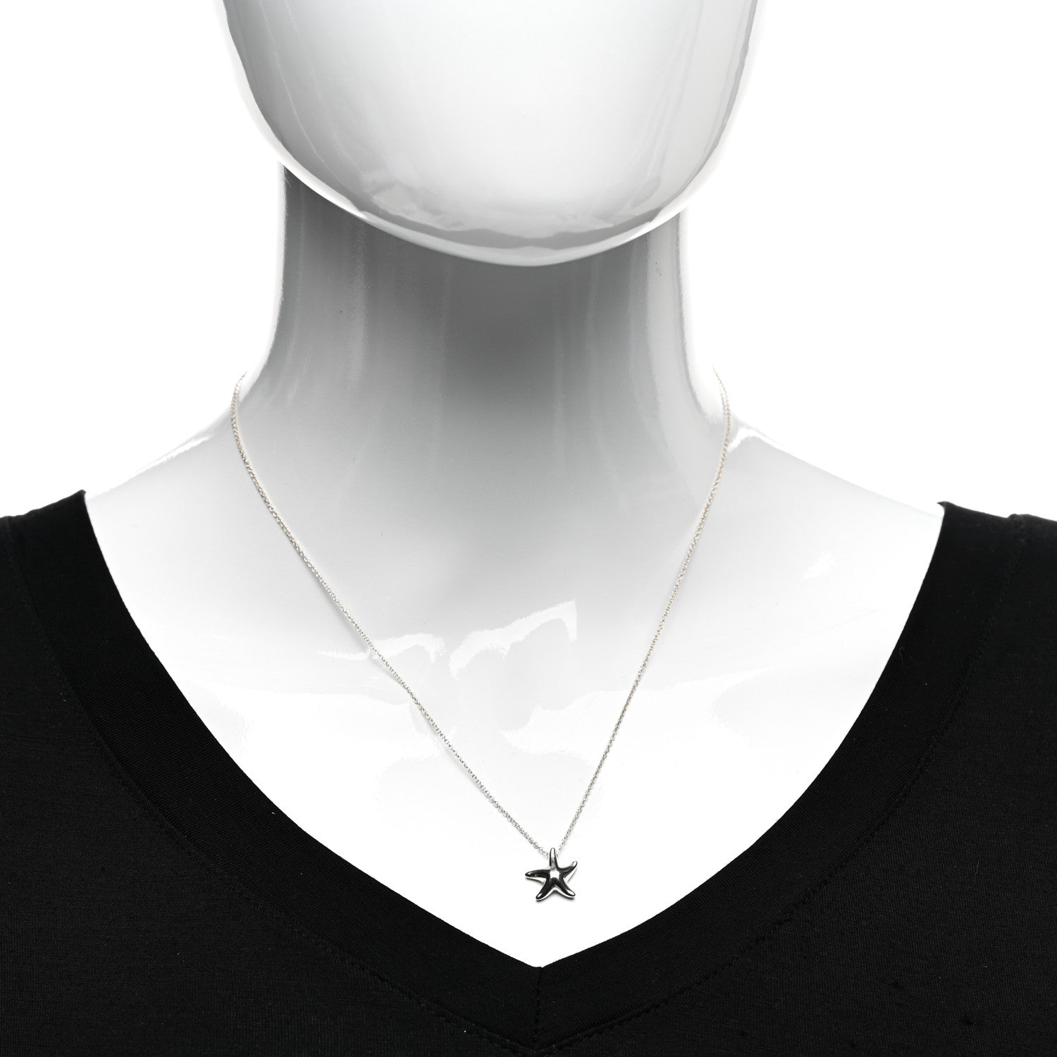 Tiffany Sterling Silver 12mm Elsa Peretti Starfish Pendant Necklace 2 of 4