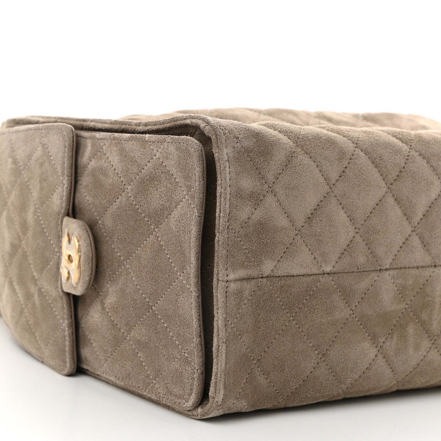 Suede Quilted Medium Chanel 25 Handbag Dark Grey