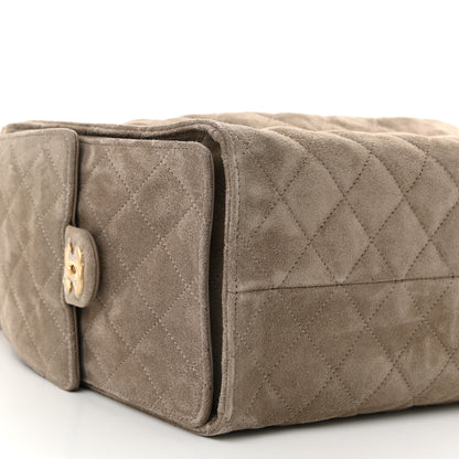Chanel Suede Quilted Medium Chanel 25 Handbag Dark Grey 10 of 12