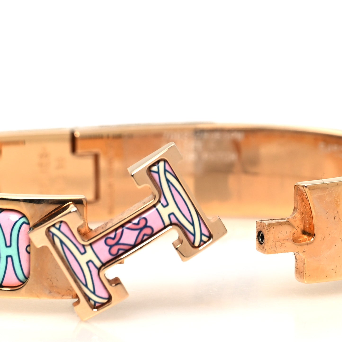 Enamel Narrow Print H Lift Clic Clac H Bracelet PM Patch