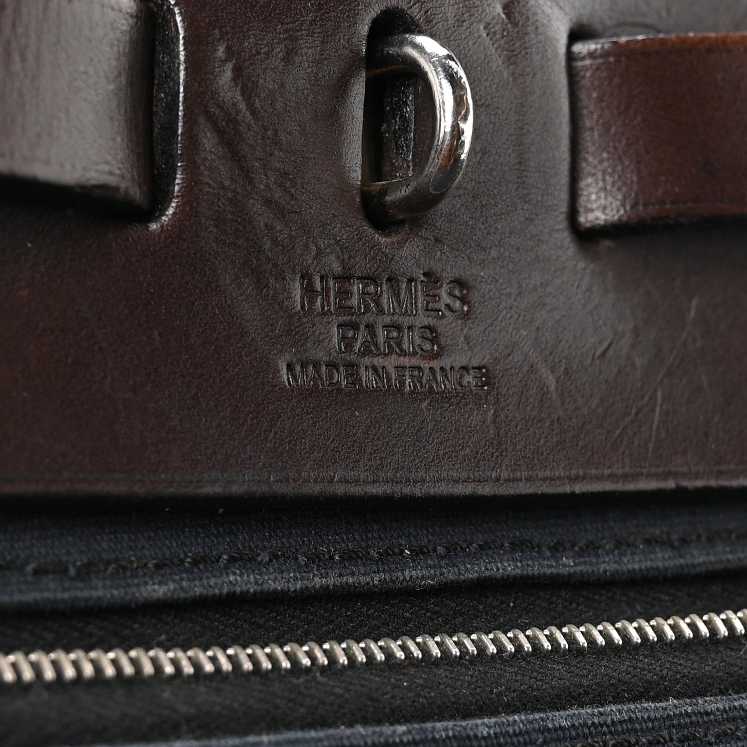 Hermes Military Toile Vache Hunter Herbag Zip 31 PM Bleu Marine Black Ebene 7 of 14