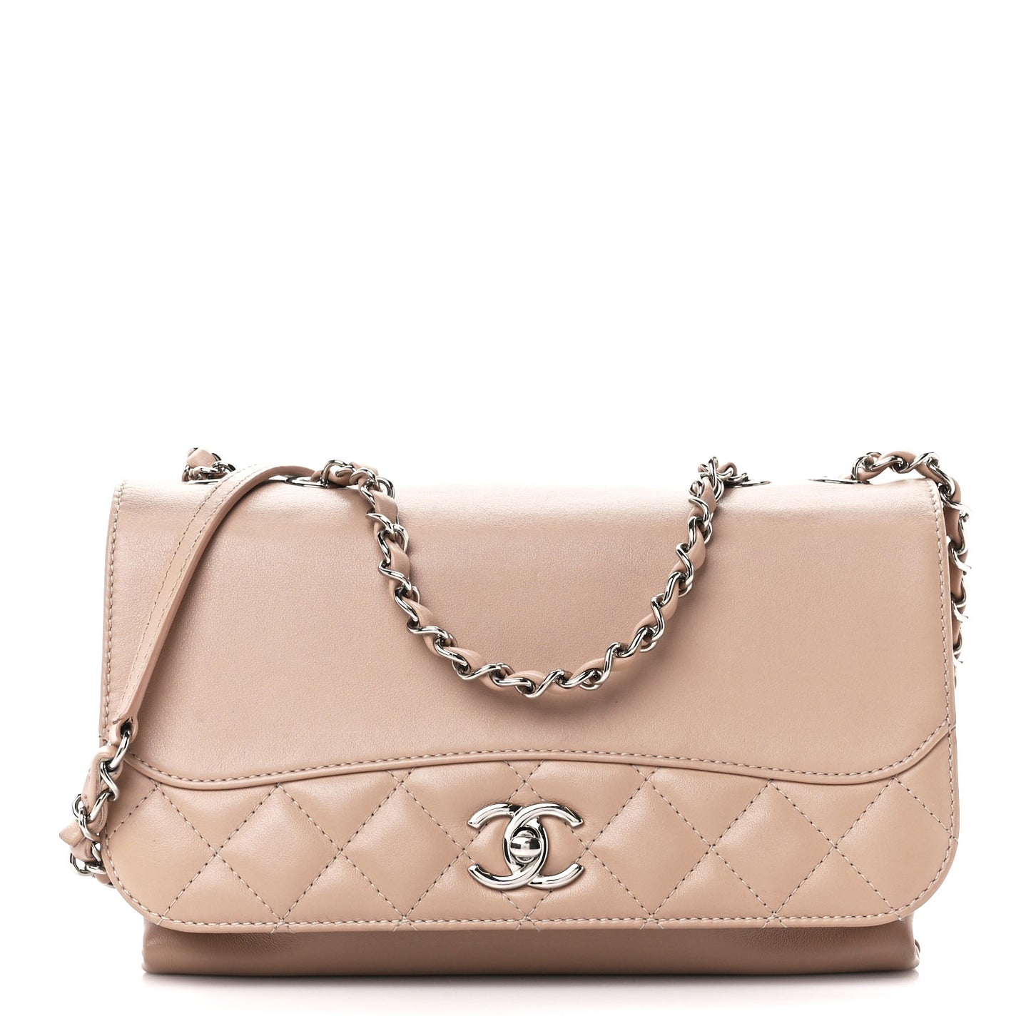 Calfskin Small Tramezzo Flap Beige