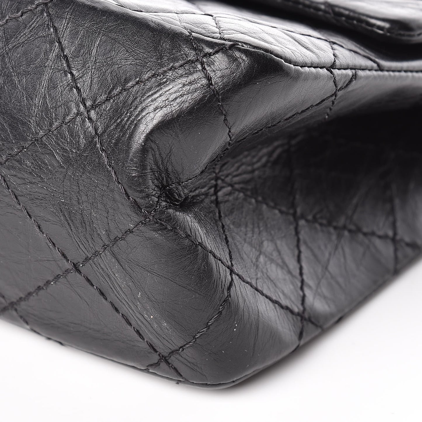 Aged Calfskin Quilted 2.55 Reissue 226 Flap Black