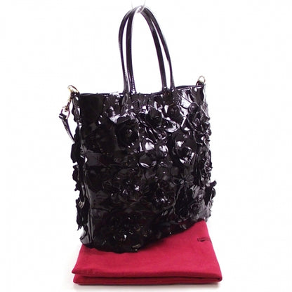 Valentino Garavani Patent Floral Bag Black 3 of 9