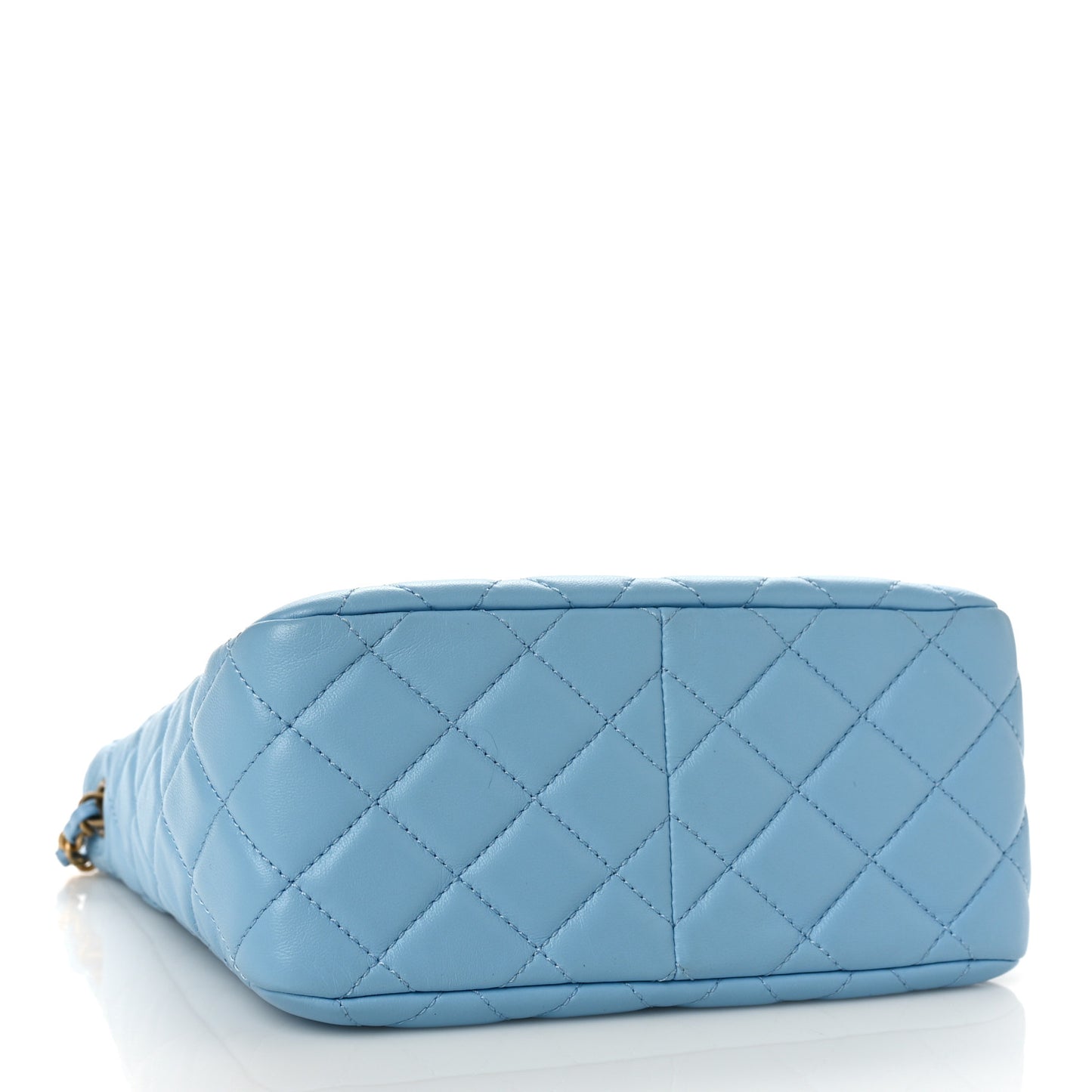 Lambskin Quilted CC Pearl Crush Small Hobo Light Blue