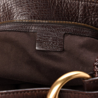 Gucci Monogram Large Horsebit Chain Hobo Dark Brown 6 of 8