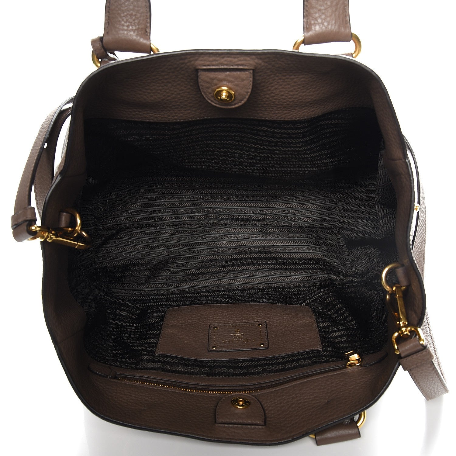 Prada Vitello Daino Shopping Tote Bambu 6 of 8