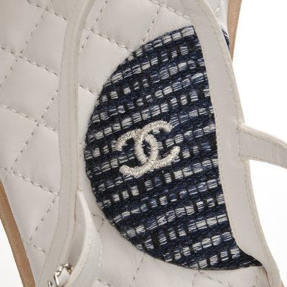 Chanel Lambskin CC Chain Thong Sandals 41 Cream 6 of 10