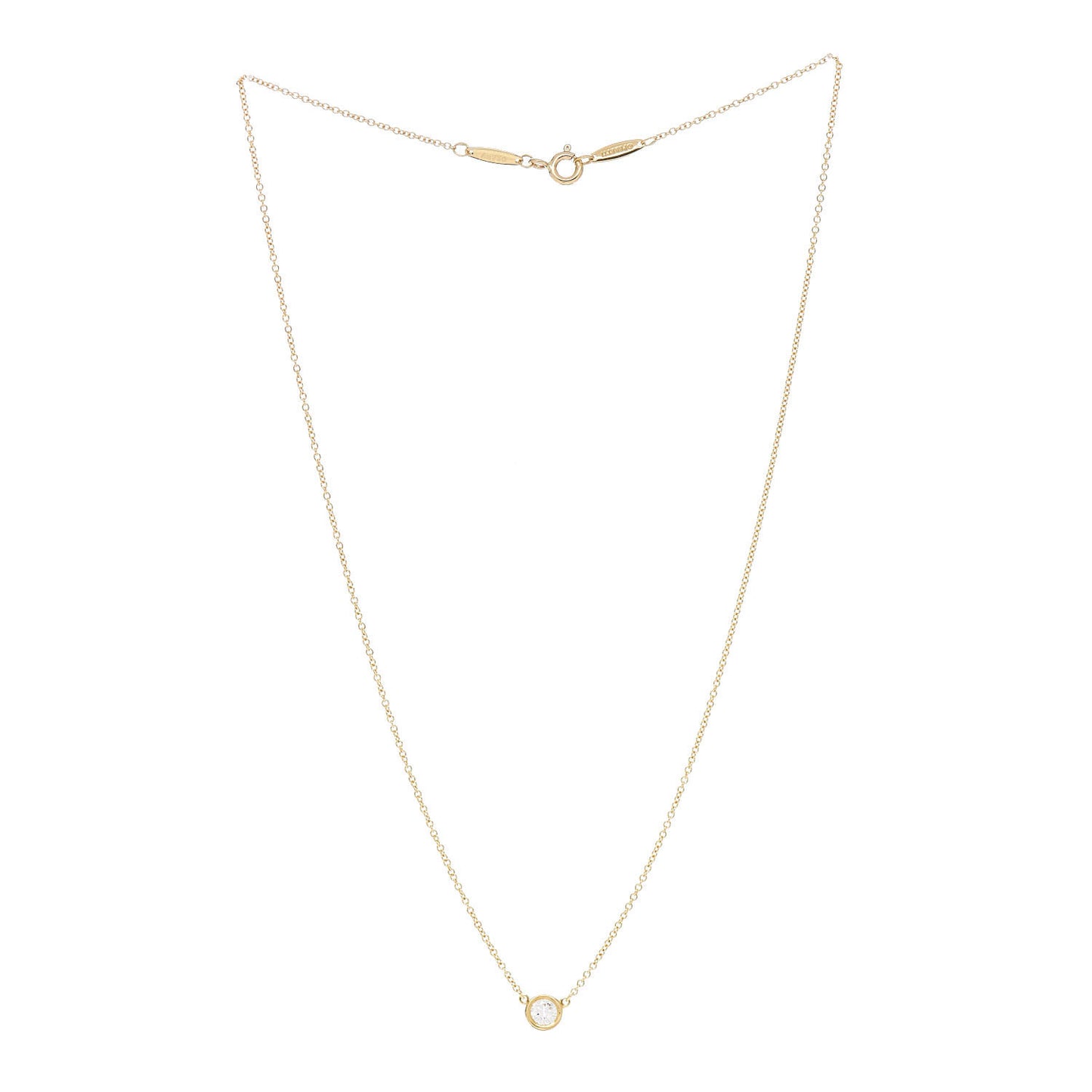 18K Yellow Gold Diamond .27ct Elsa Peretti Diamonds by the Yard Pendant Necklace