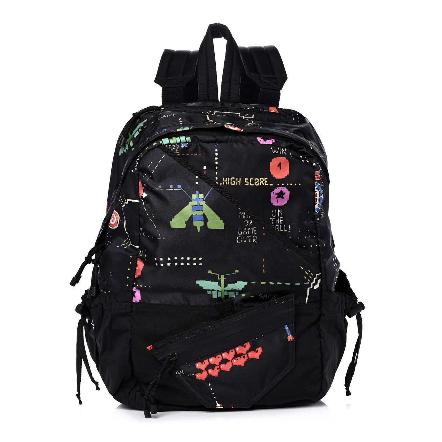 Nylon Game Print Backpack Black
