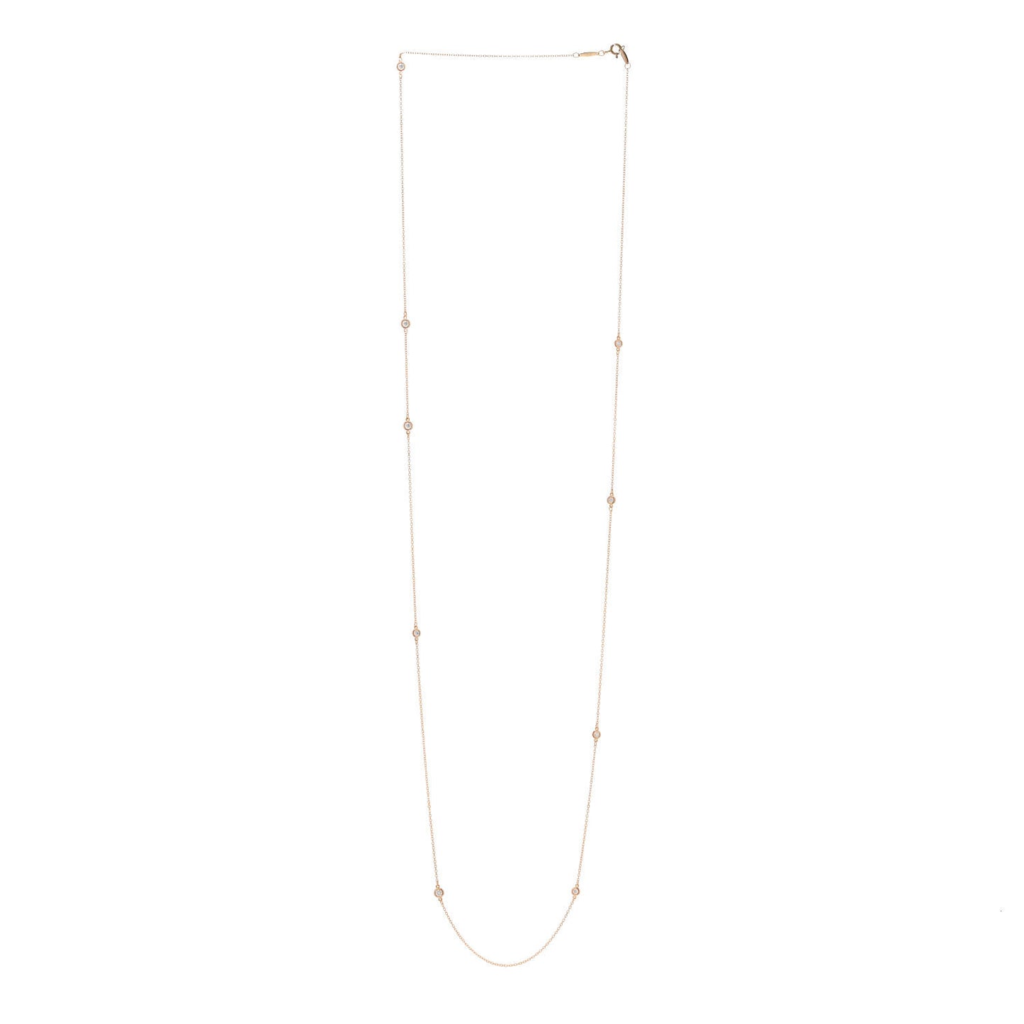 18K Rose Gold Diamond .31ctw Elsa Peretti Diamonds by the Yard Sprinkle Necklace