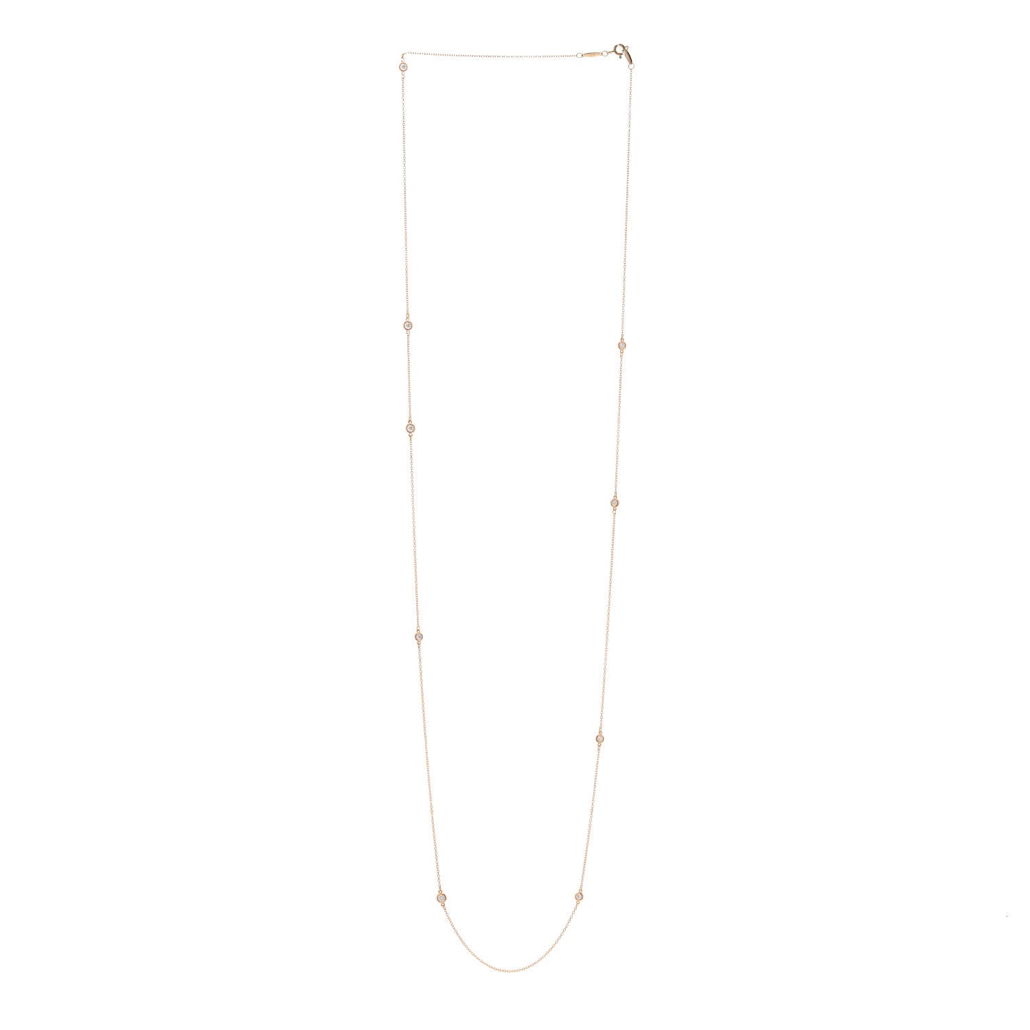 Tiffany 18K Rose Gold Diamond .31ctw Elsa Peretti Diamonds by the Yard Sprinkle Necklace 3 of 6