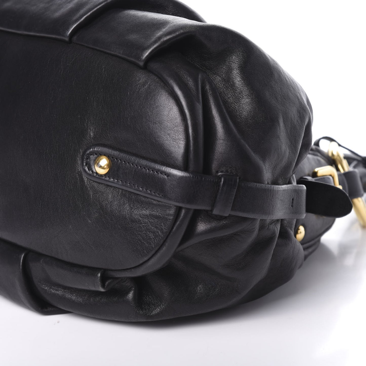 Soft Calfskin Pleated Hobo Black