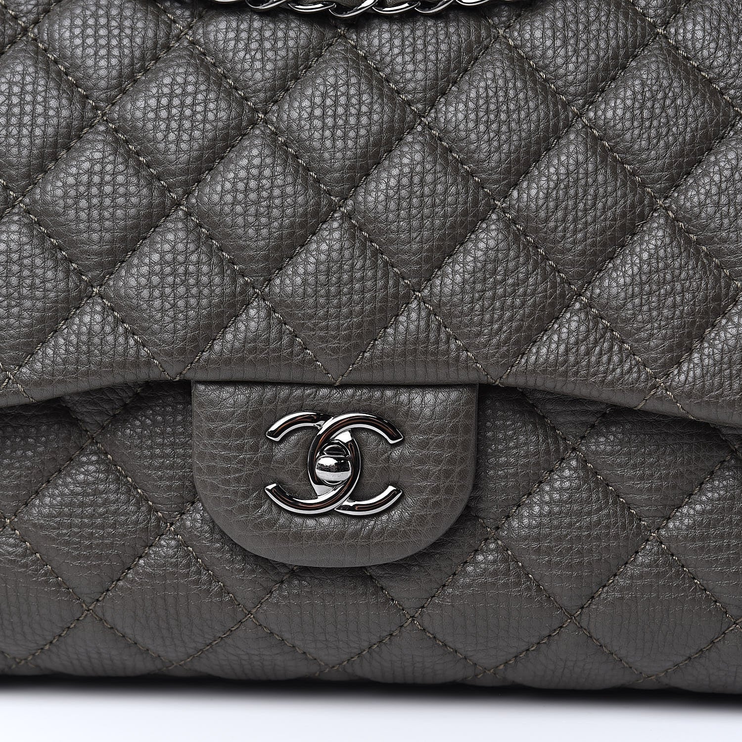 Chanel Calfskin Quilted Small XXL Travel Flap Bag Khaki 10 of 10
