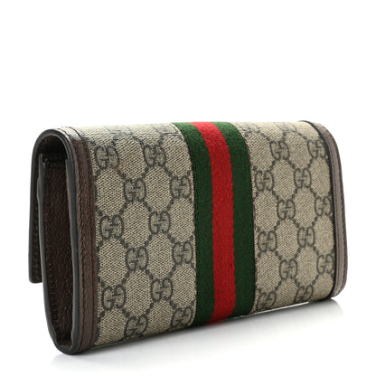 Gucci GG Supreme Monogram Web Ophidia Continental Wallet Brown 3 of 7